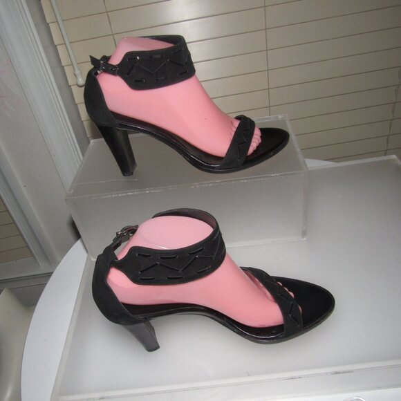 Coup d’Etat Black Suede Ankle Strap Heels Size 9 Made in Spain - Picture 3 of 5